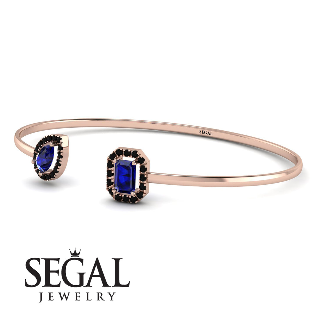 Geometric Pearl And Emerald Sapphire Bracelet - Catherine No. 44
