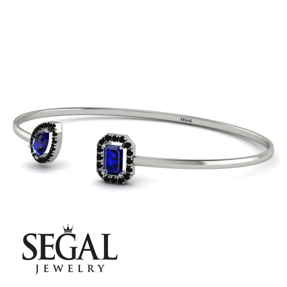 Geometric Pearl And Emerald Sapphire Bracelet - Catherine No. 45