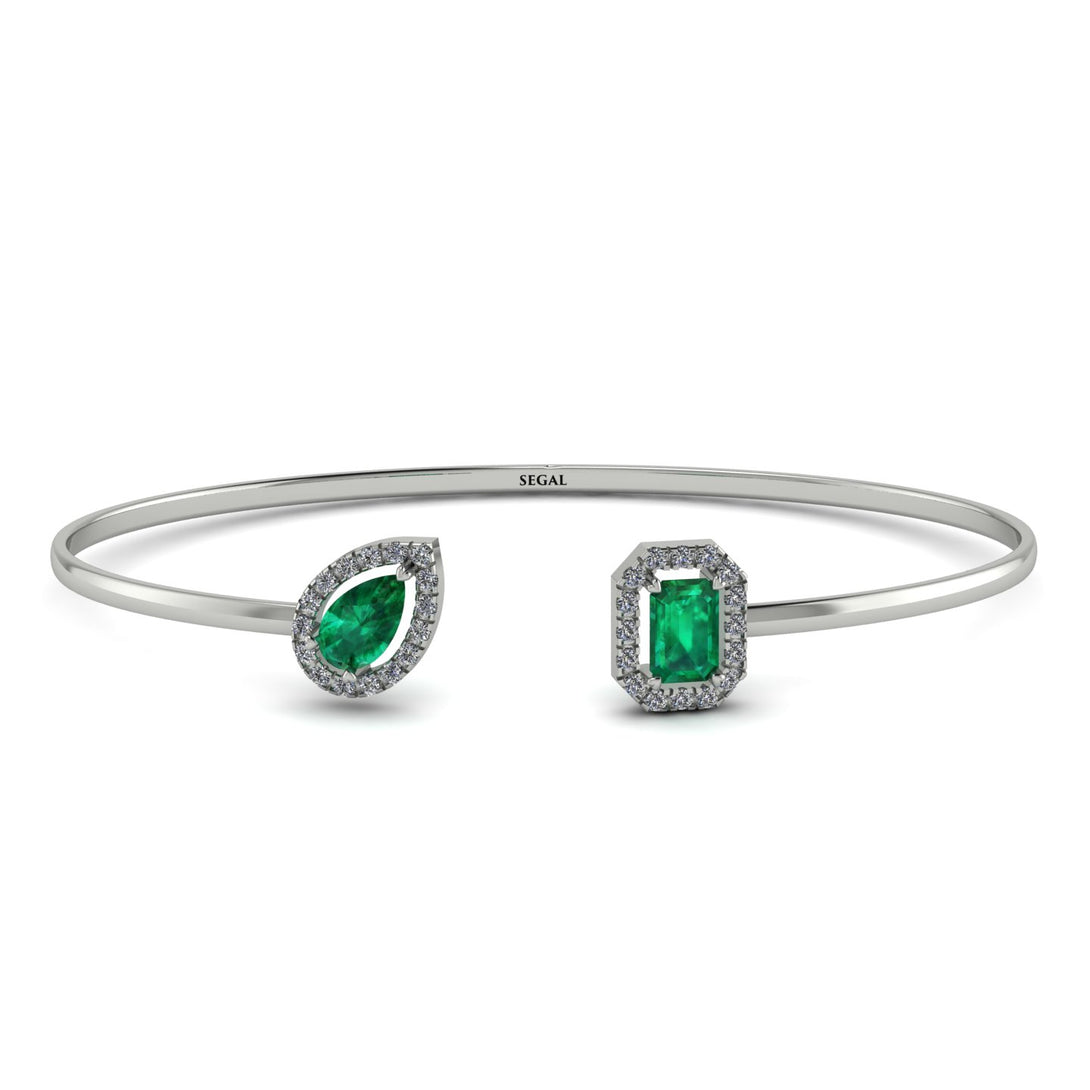 Geometric Pearl And Emerald Emerald Bracelet - Catherine No. 6