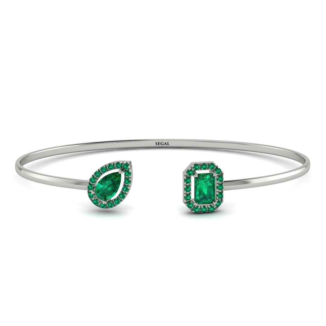 Geometric Pearl And Emerald Emerald Bracelet - Catherine No. 21