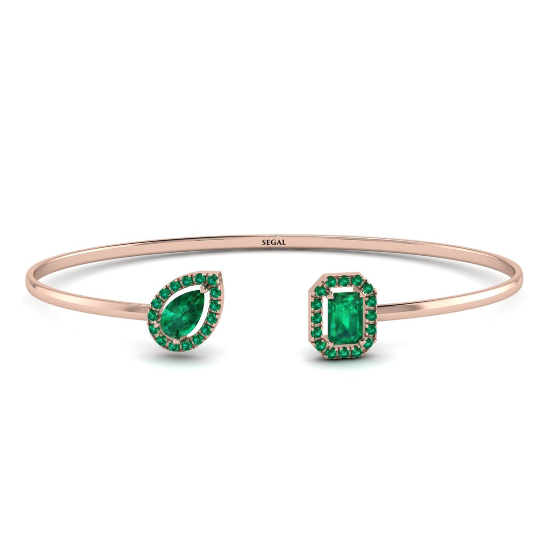 Geometric Pearl And Emerald Emerald Bracelet - Catherine No. 20