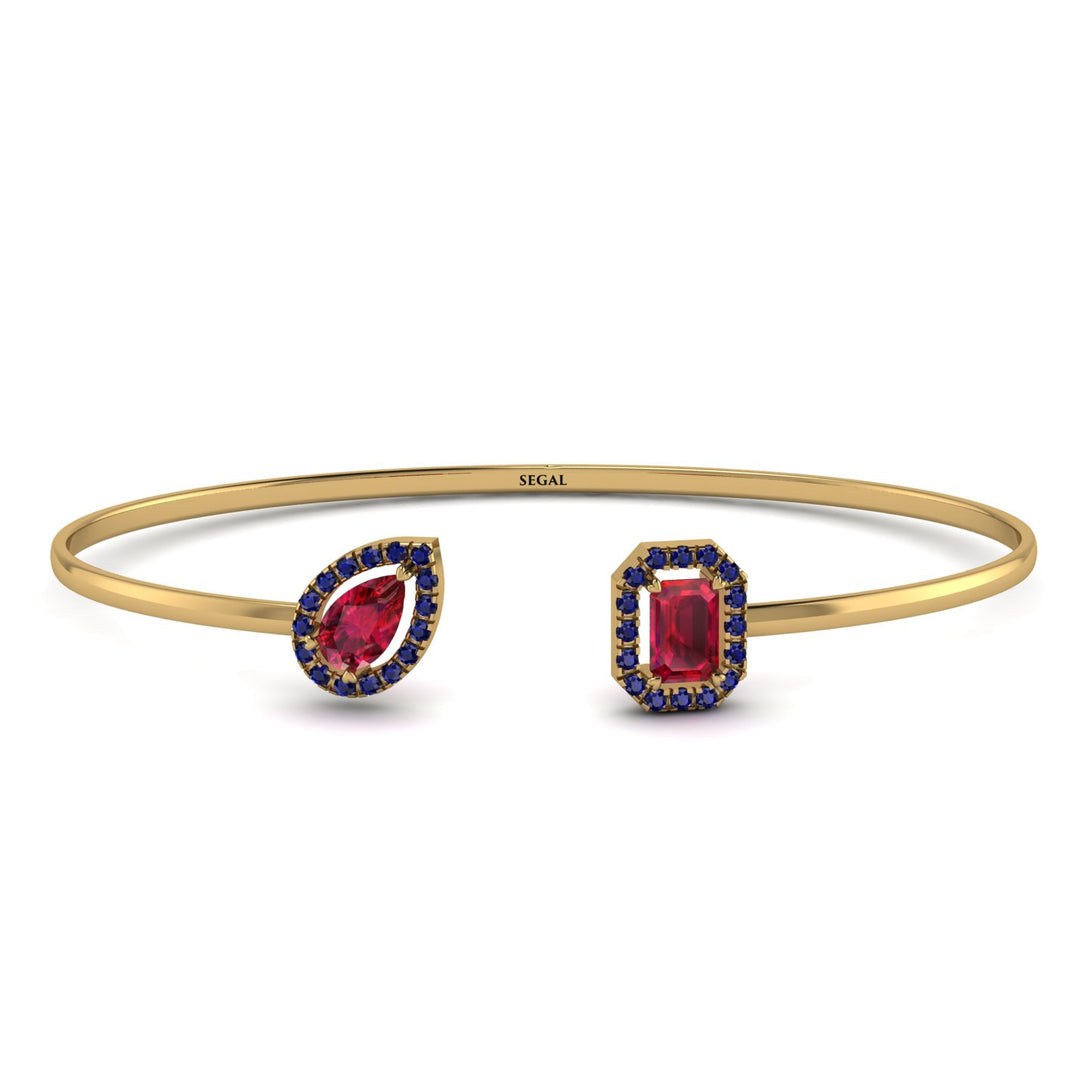 Geometric Pearl And Emerald Ruby Bracelet - Catherine No. 70