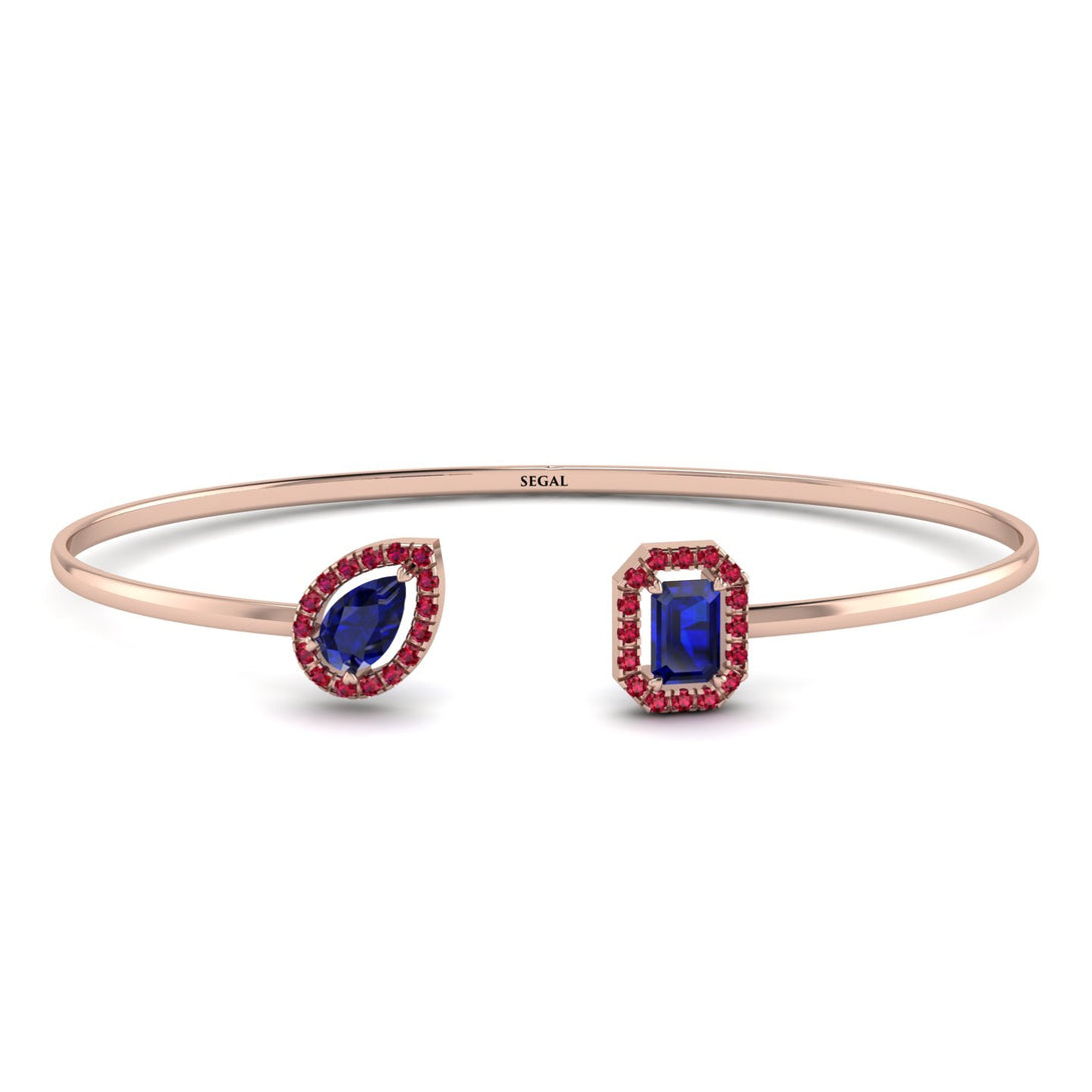 Geometric Pearl And Emerald Sapphire Bracelet - Catherine No. 59