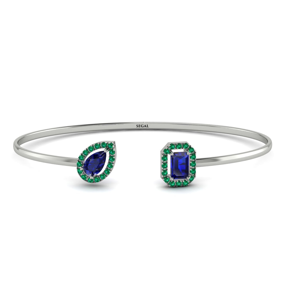 Geometric Pearl And Emerald Sapphire Bracelet - Catherine No. 30
