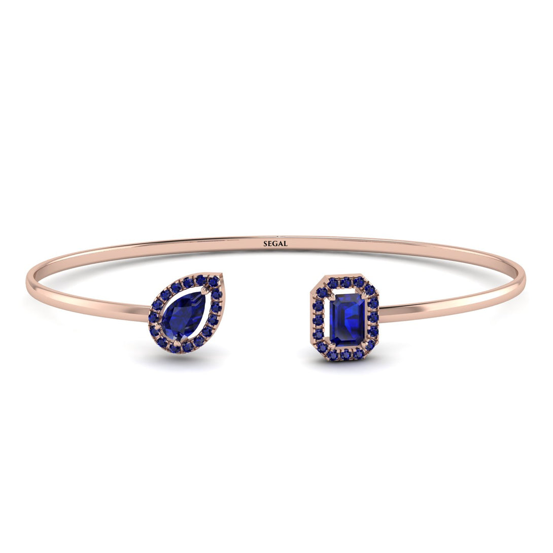 Geometric Pearl And Emerald Sapphire Bracelet - Catherine No. 74