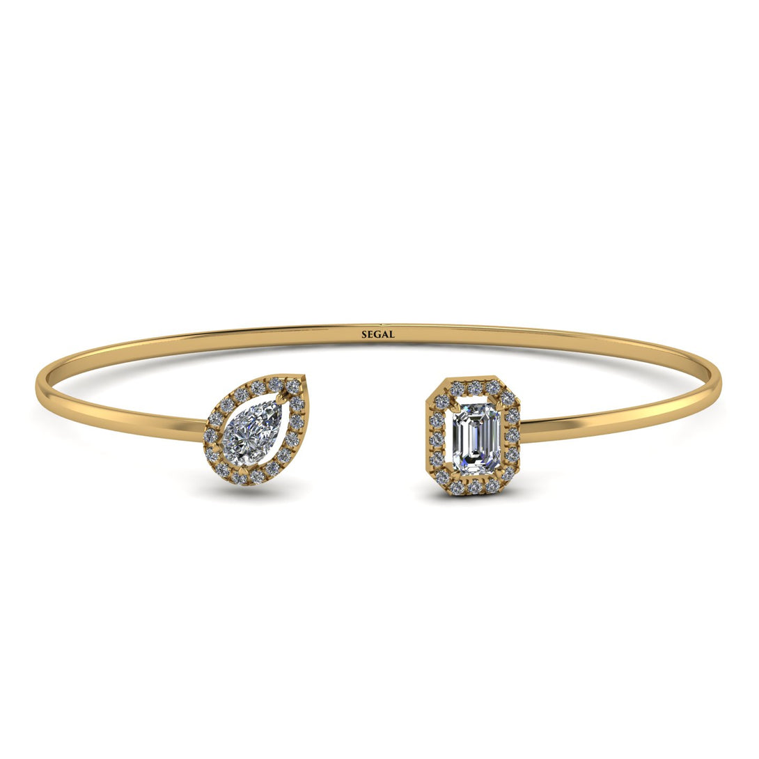 Geometric Pearl And Emerald Diamond Bracelet - Catherine No. 1