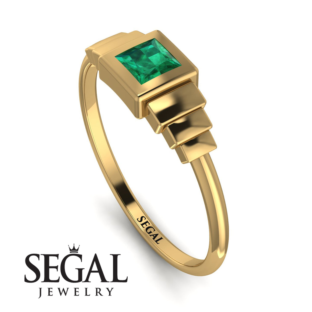 Geometric Princess Cut Emerald Ring - Everleigh No. 4