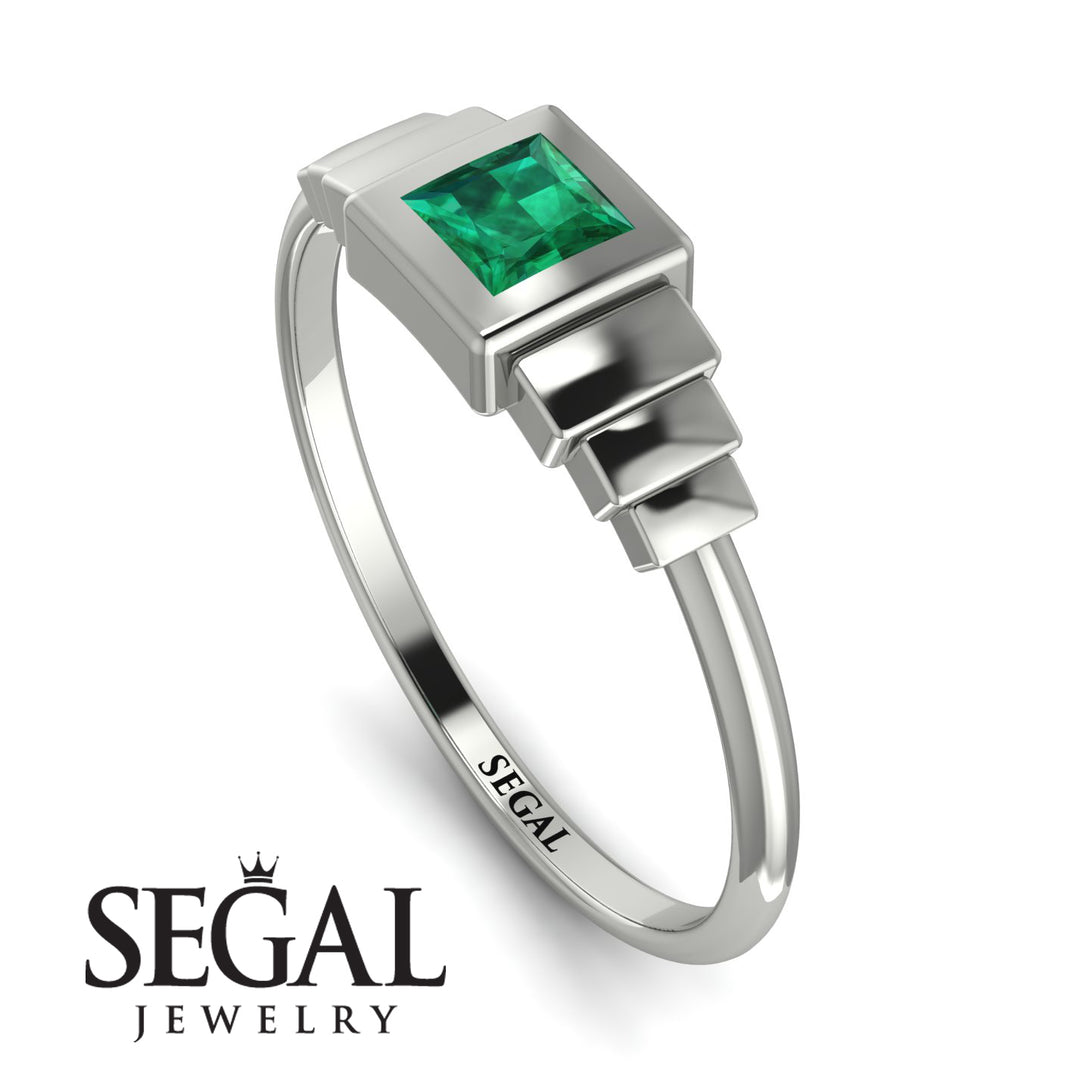 Geometric Princess Cut Emerald Ring - Everleigh No. 6