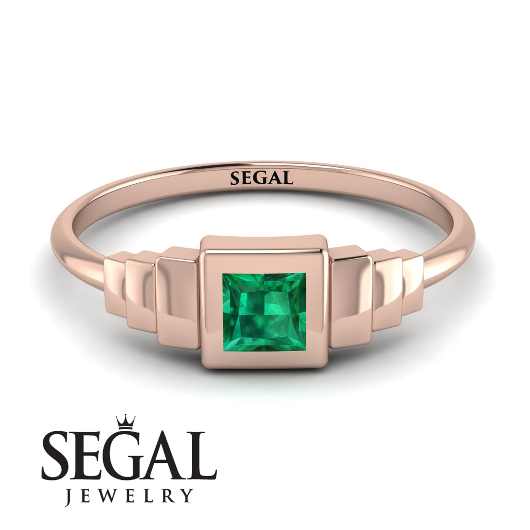 Geometric Princess Cut Emerald Ring - Everleigh No. 5