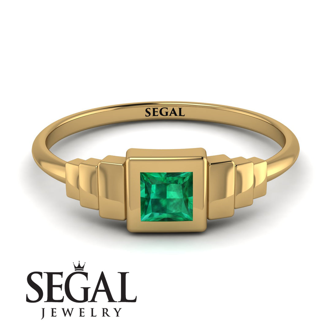 Geometric Princess Cut Emerald Ring - Everleigh No. 4