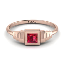 Geometric Princess Cut Ruby Ring - Everleigh No. 11 image 1