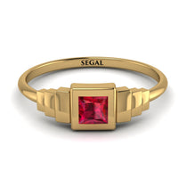 Geometric Princess Cut Ruby Ring - Everleigh No. 10 image 1