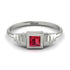 Geometric Princess Cut Ruby Ring - Everleigh No. 12