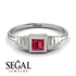 Geometric Princess Cut Ruby Ring - Everleigh No. 12