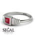 Geometric Princess Cut Ruby Ring - Everleigh No. 12