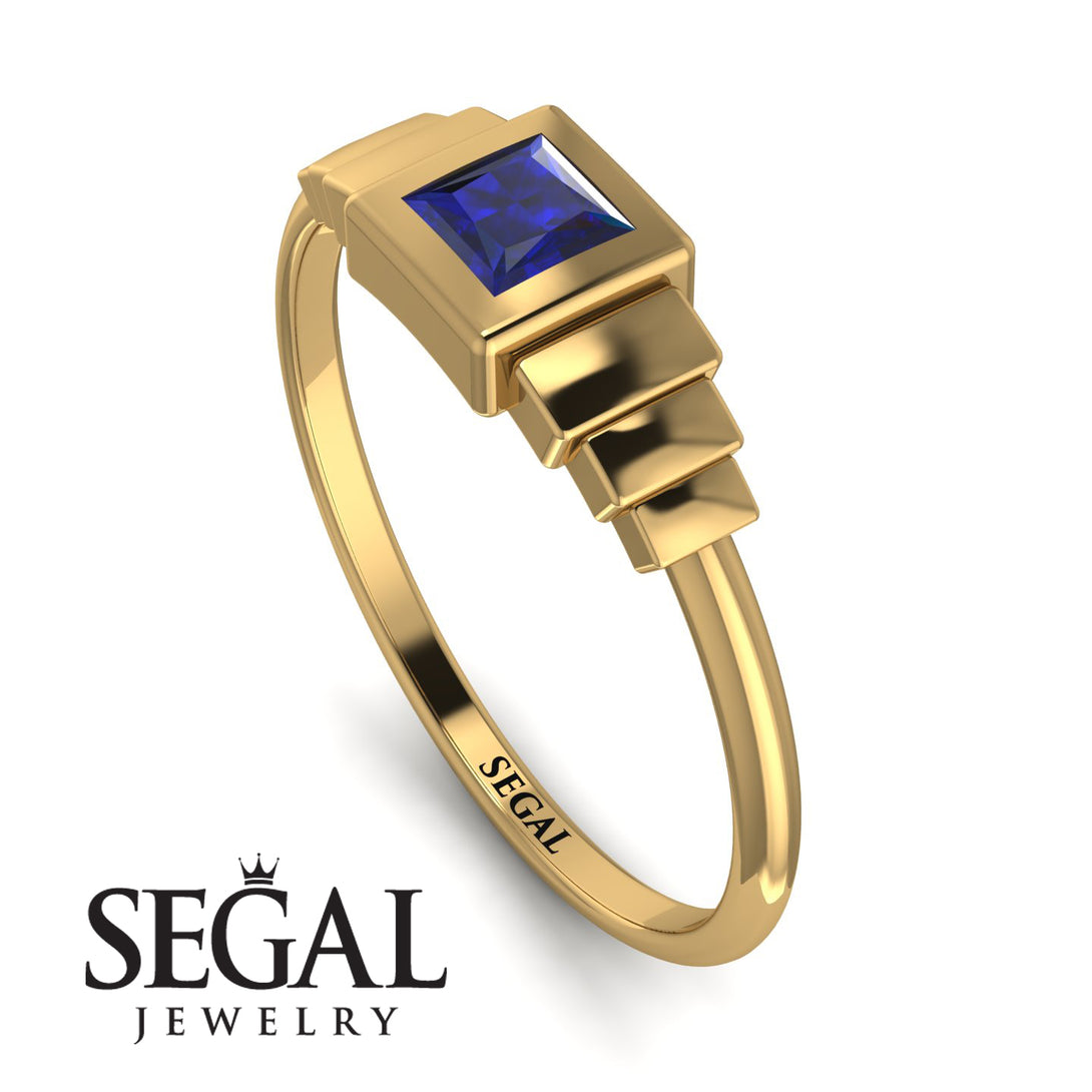 Geometric Princess Cut Sapphire Ring - Everleigh No. 13