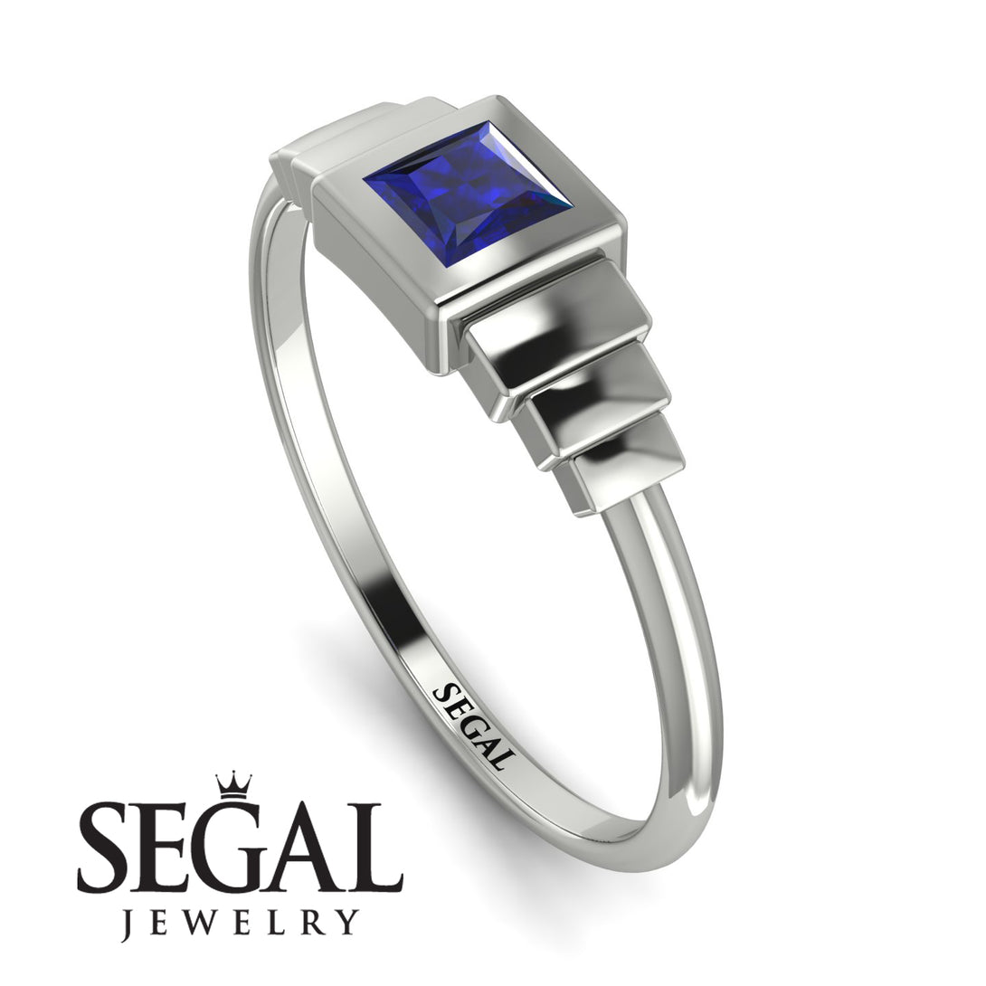 Geometric Princess Cut Sapphire Ring - Everleigh No. 15
