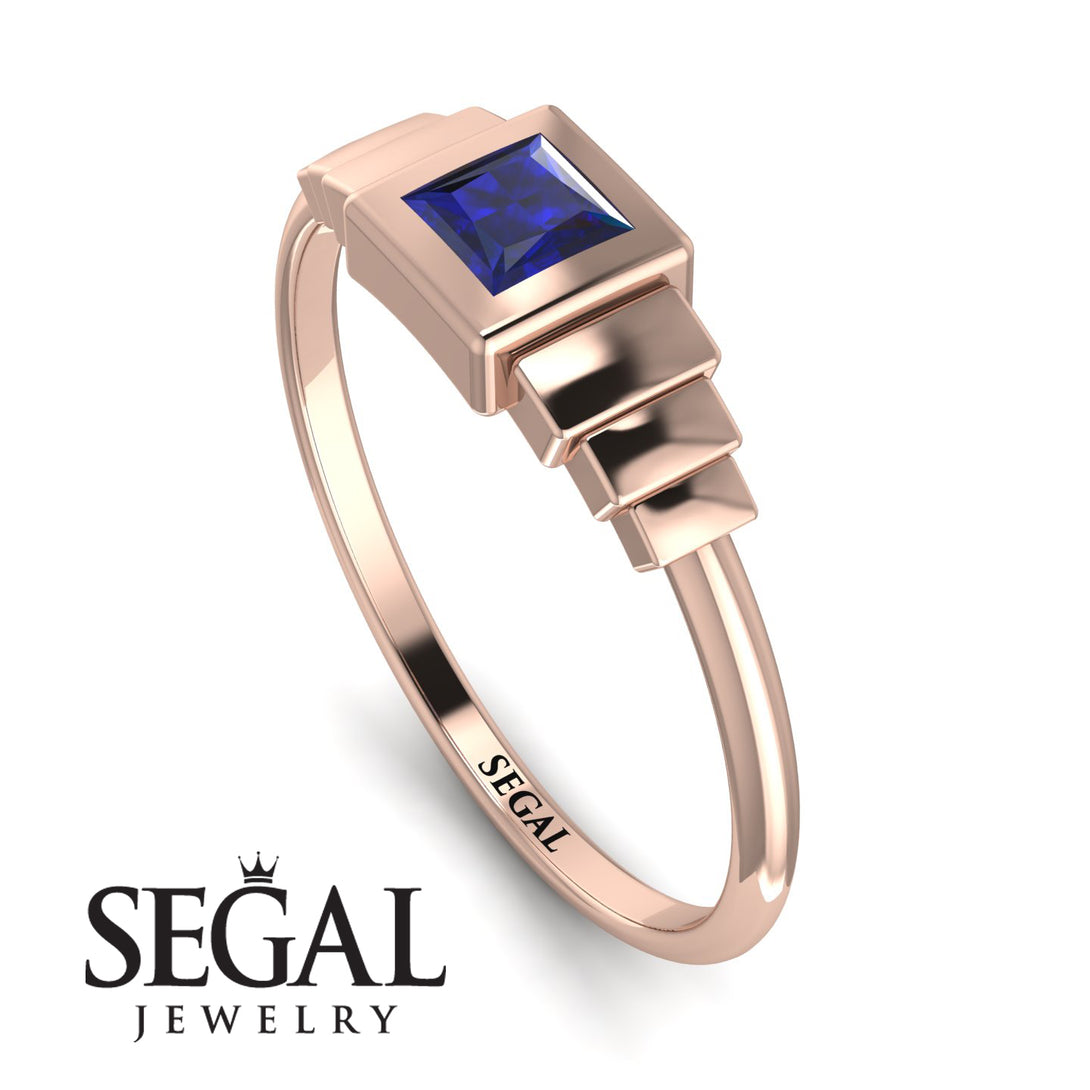 Geometric Princess Cut Sapphire Ring - Everleigh No. 14