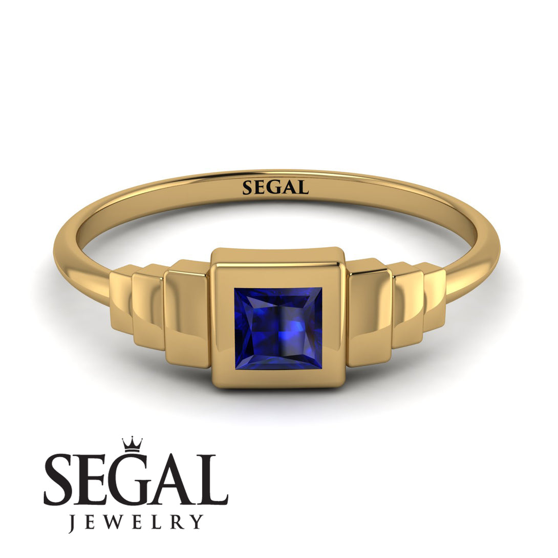 Geometric Princess Cut Sapphire Ring - Everleigh No. 13