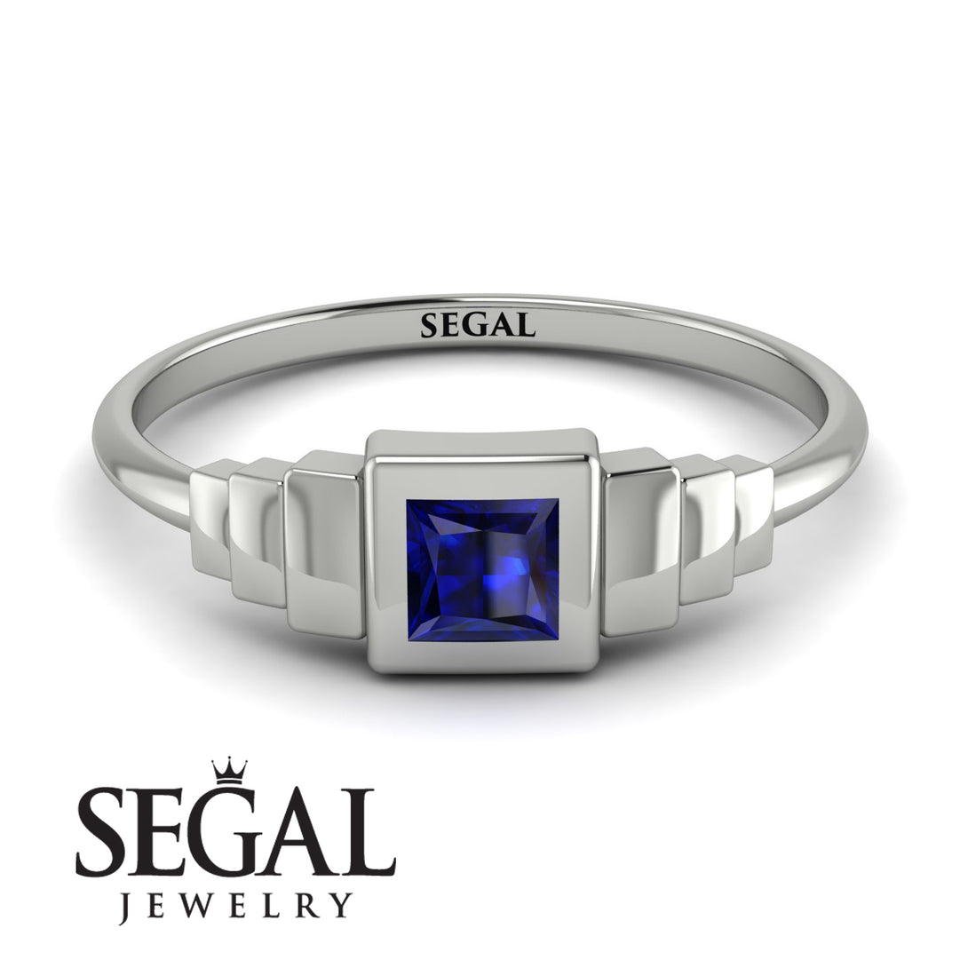 Geometric Princess Cut Sapphire Ring - Everleigh No. 15