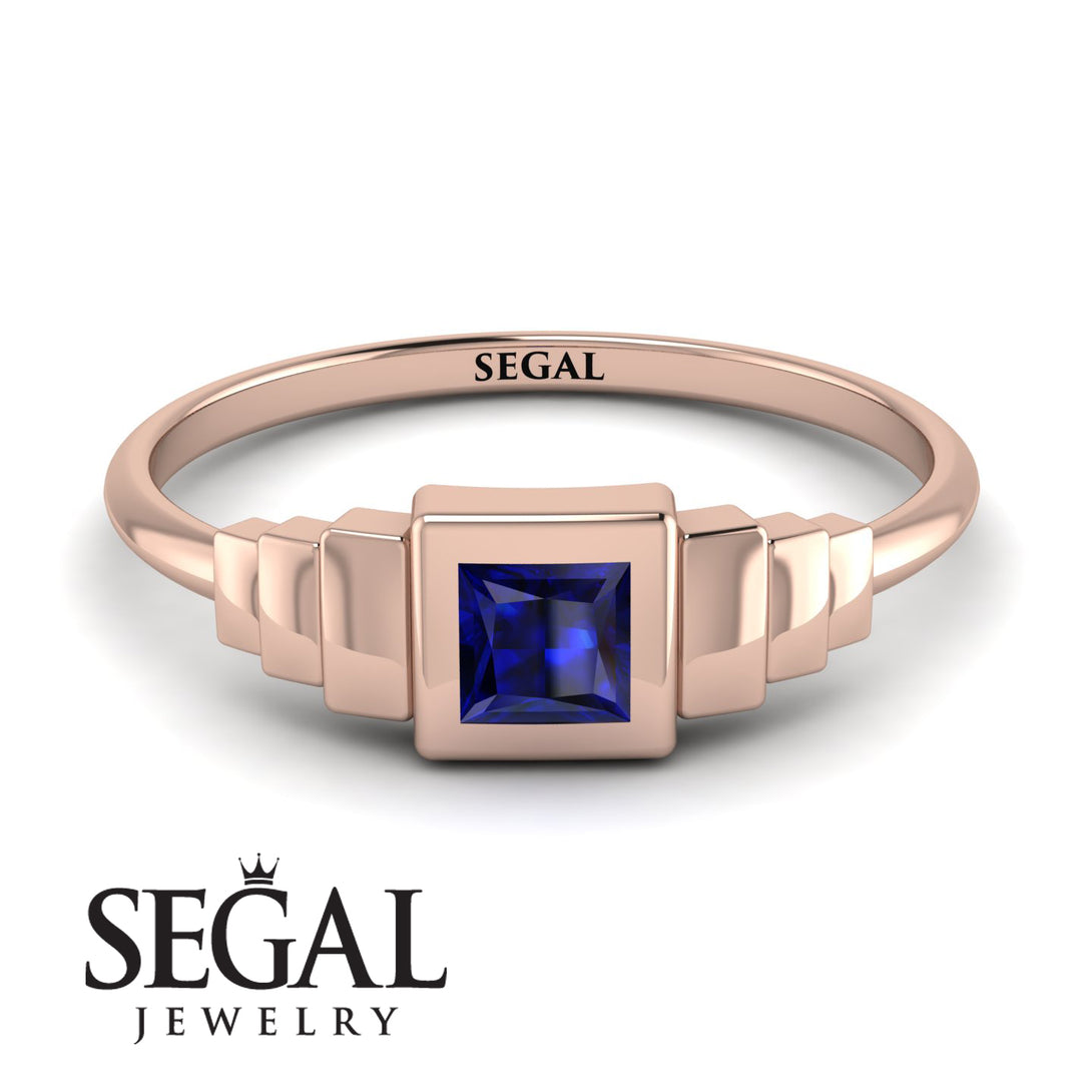 Geometric Princess Cut Sapphire Ring - Everleigh No. 14