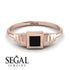 Geometric Princess Cut Black Diamond Ring - Everleigh No. 8