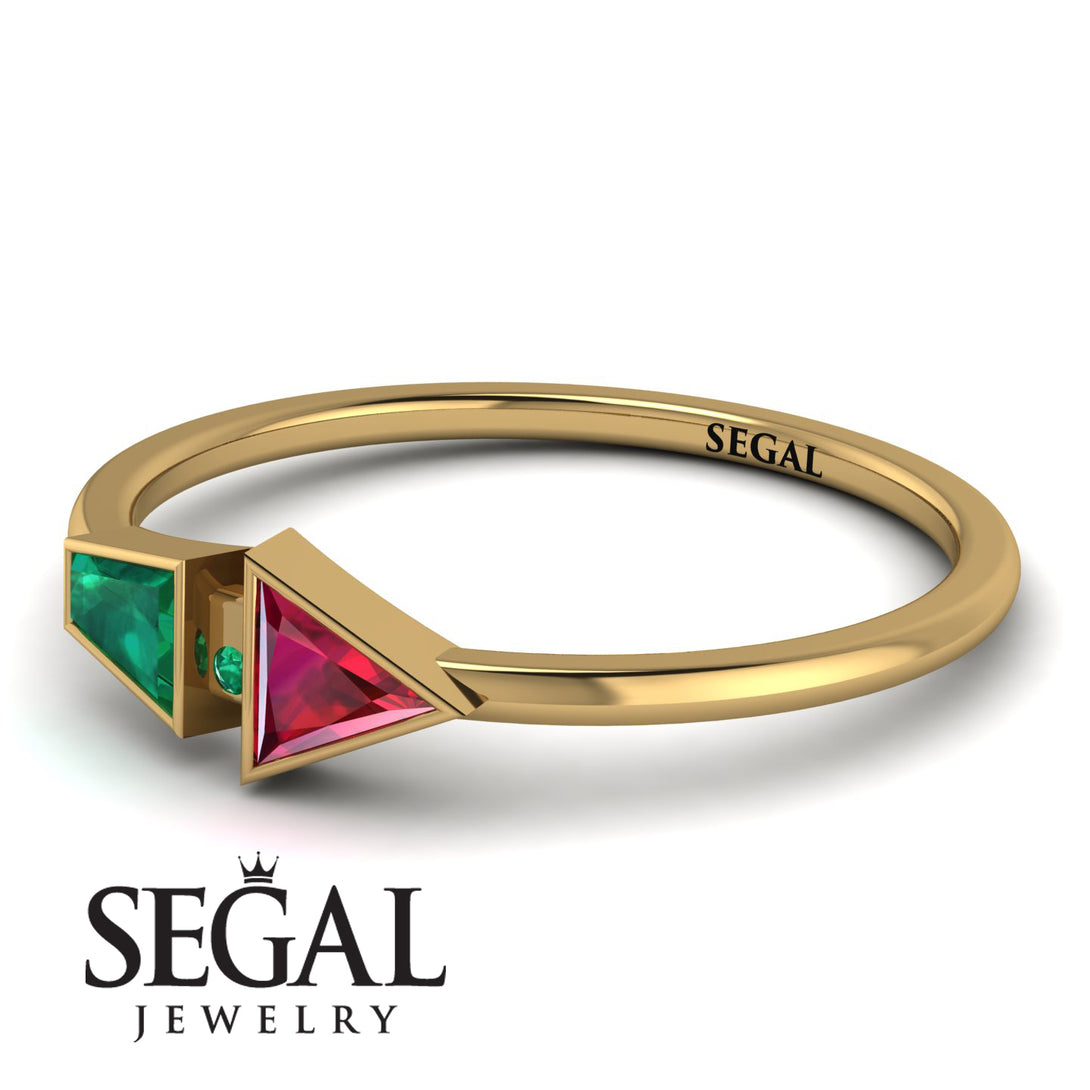Geometrical Arrow Emerald Ring - Gracie No. 25