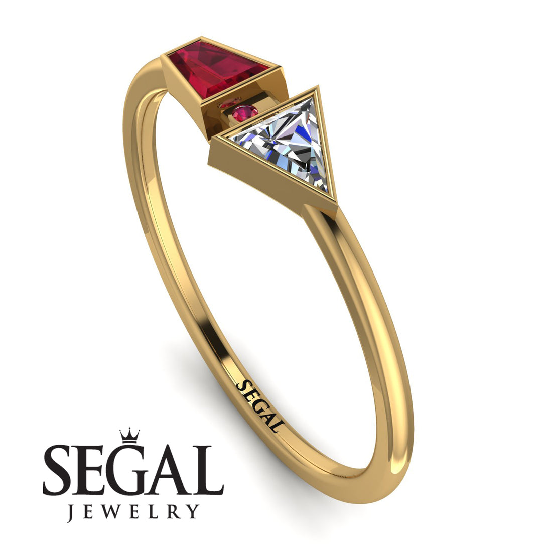 Geometrical Arrow Ruby Ring - Gracie No. 46