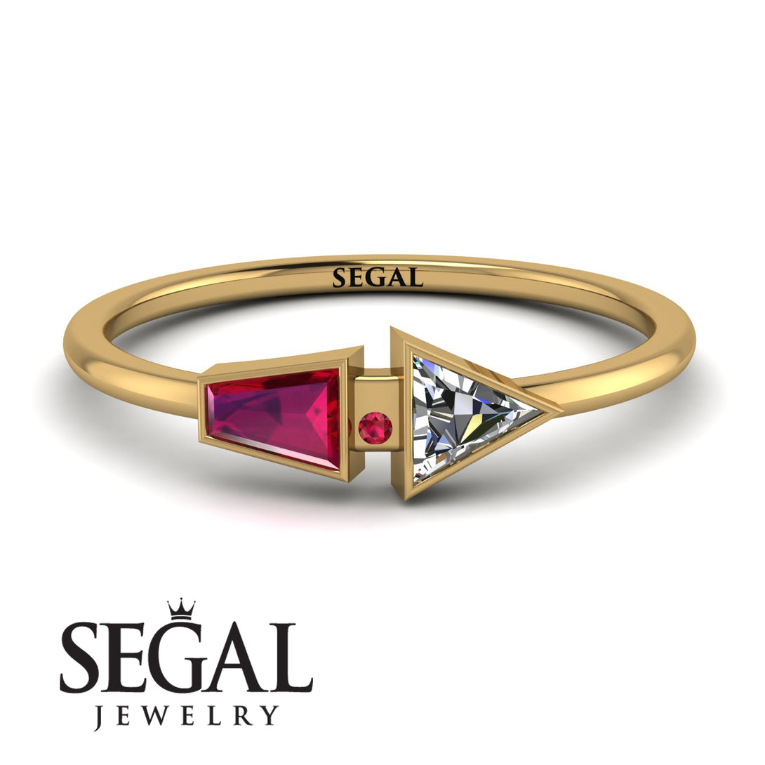 Geometrical Arrow Ruby Ring - Gracie No. 46
