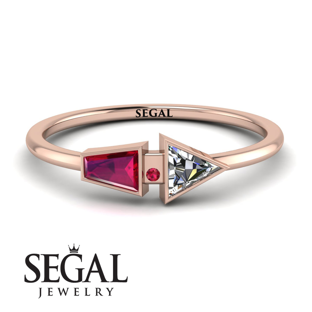 Geometrical Arrow Ruby Ring - Gracie No. 47