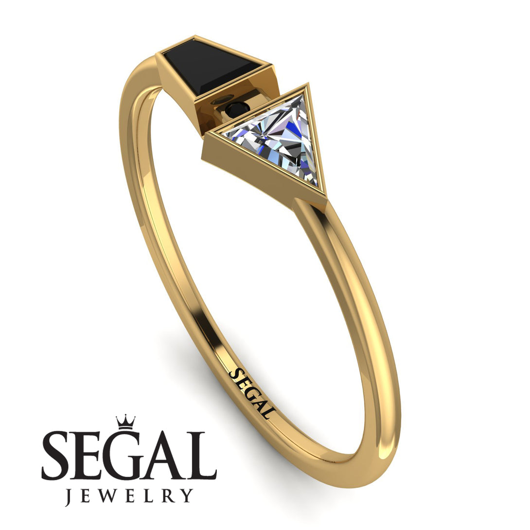 Geometrical Arrow Black Diamond Ring - Gracie No. 31