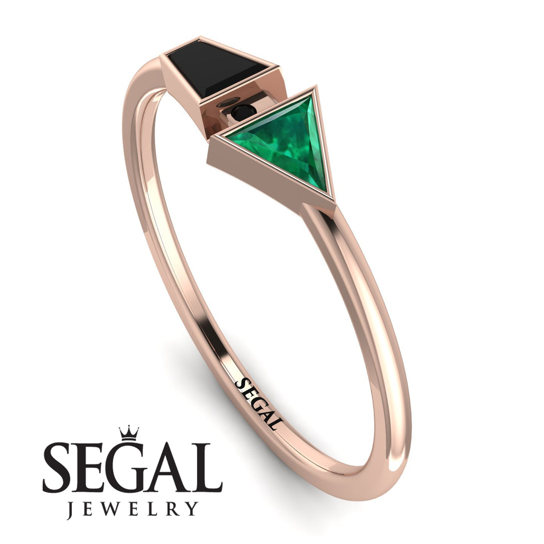 Geometrical Arrow Black Diamond Ring - Gracie No. 35