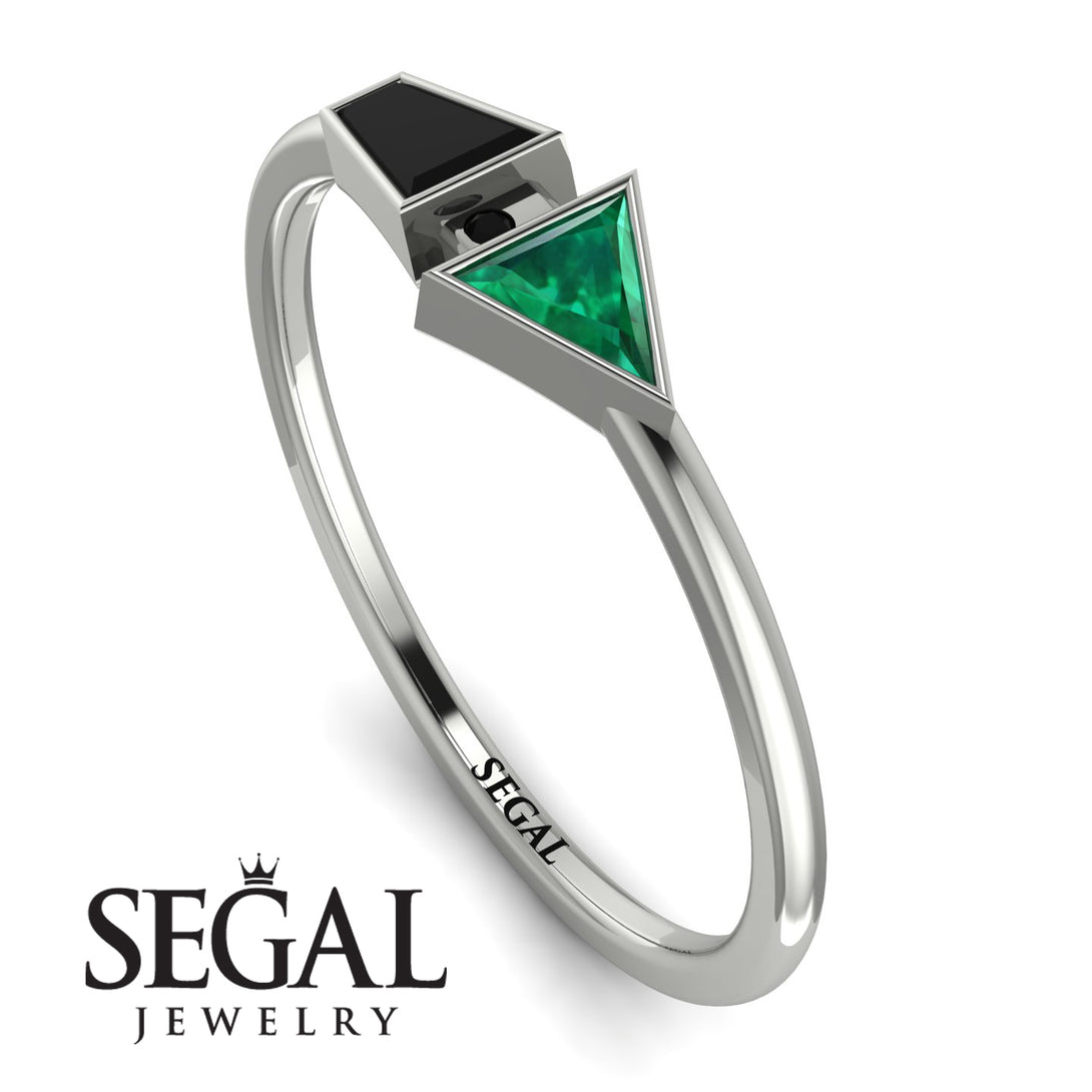 Geometrical Arrow Black Diamond Ring - Gracie No. 36