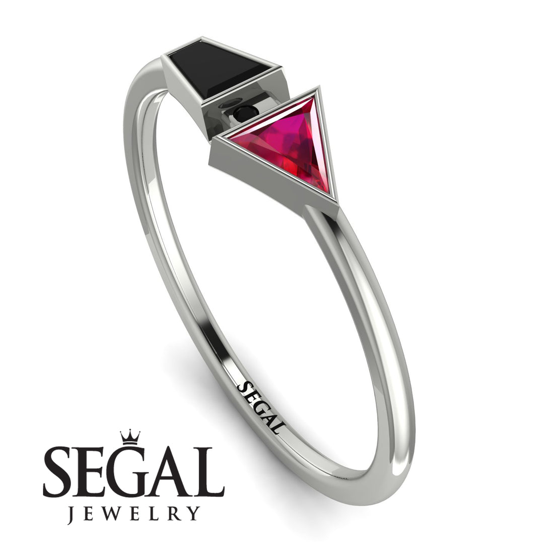 Geometrical Arrow Black Diamond Ring - Gracie No. 42