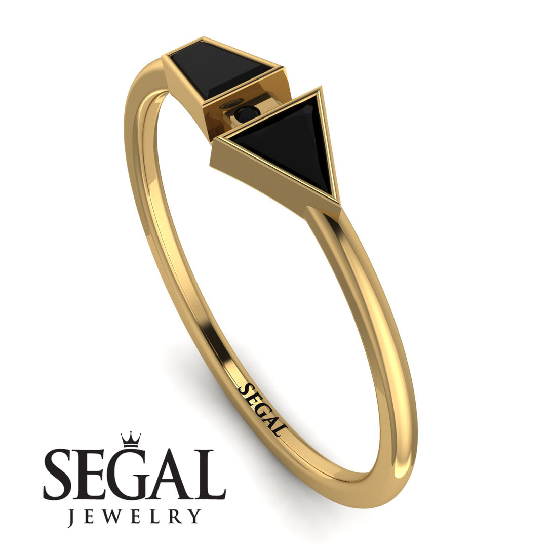 Geometrical Arrow Black Diamond Ring - Gracie No. 37