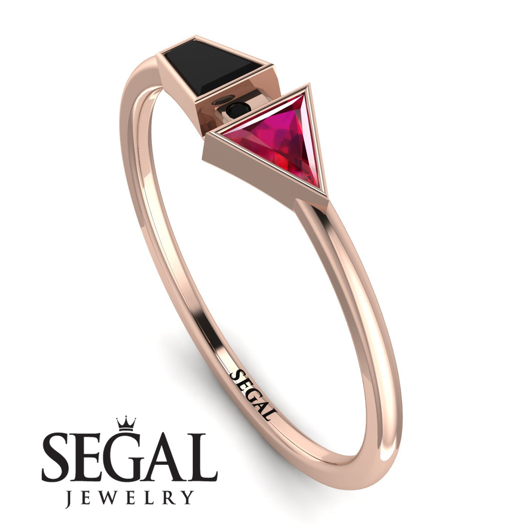 Geometrical Arrow Black Diamond Ring - Gracie No. 41