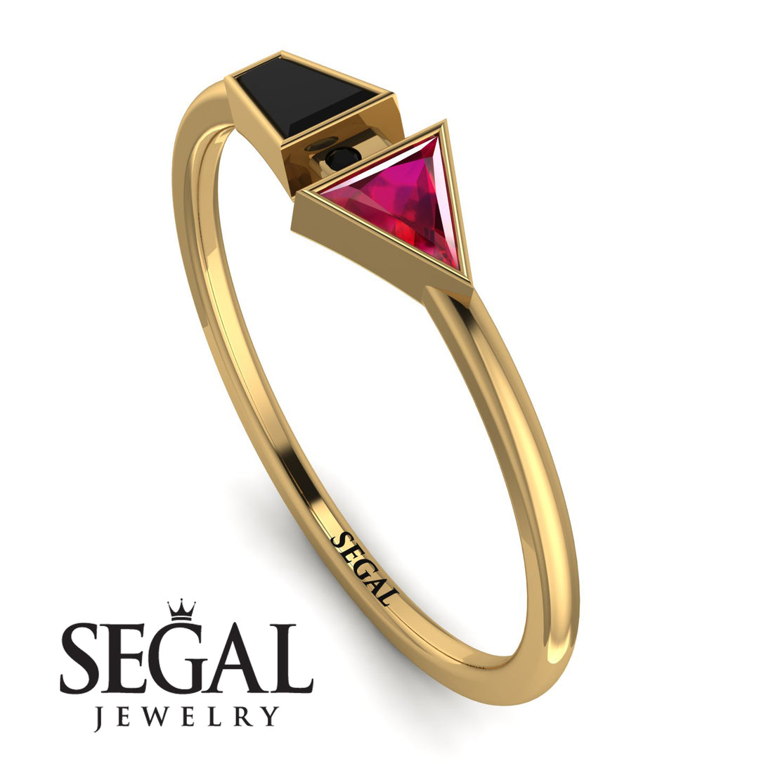 Geometrical Arrow Black Diamond Ring - Gracie No. 40