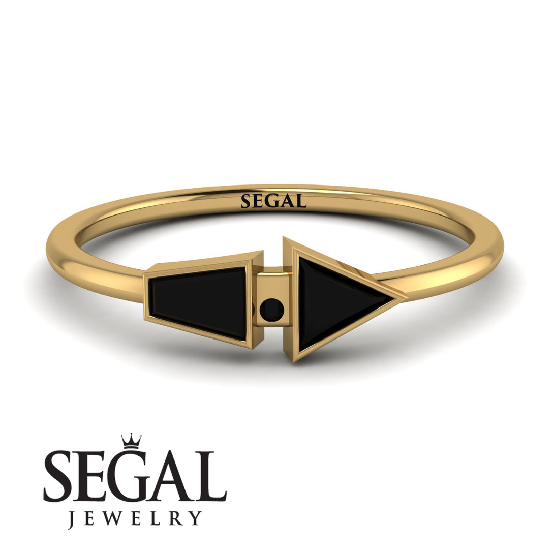 Geometrical Arrow Black Diamond Ring - Gracie No. 37