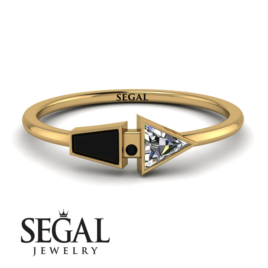 Geometrical Arrow Black Diamond Ring - Gracie No. 31