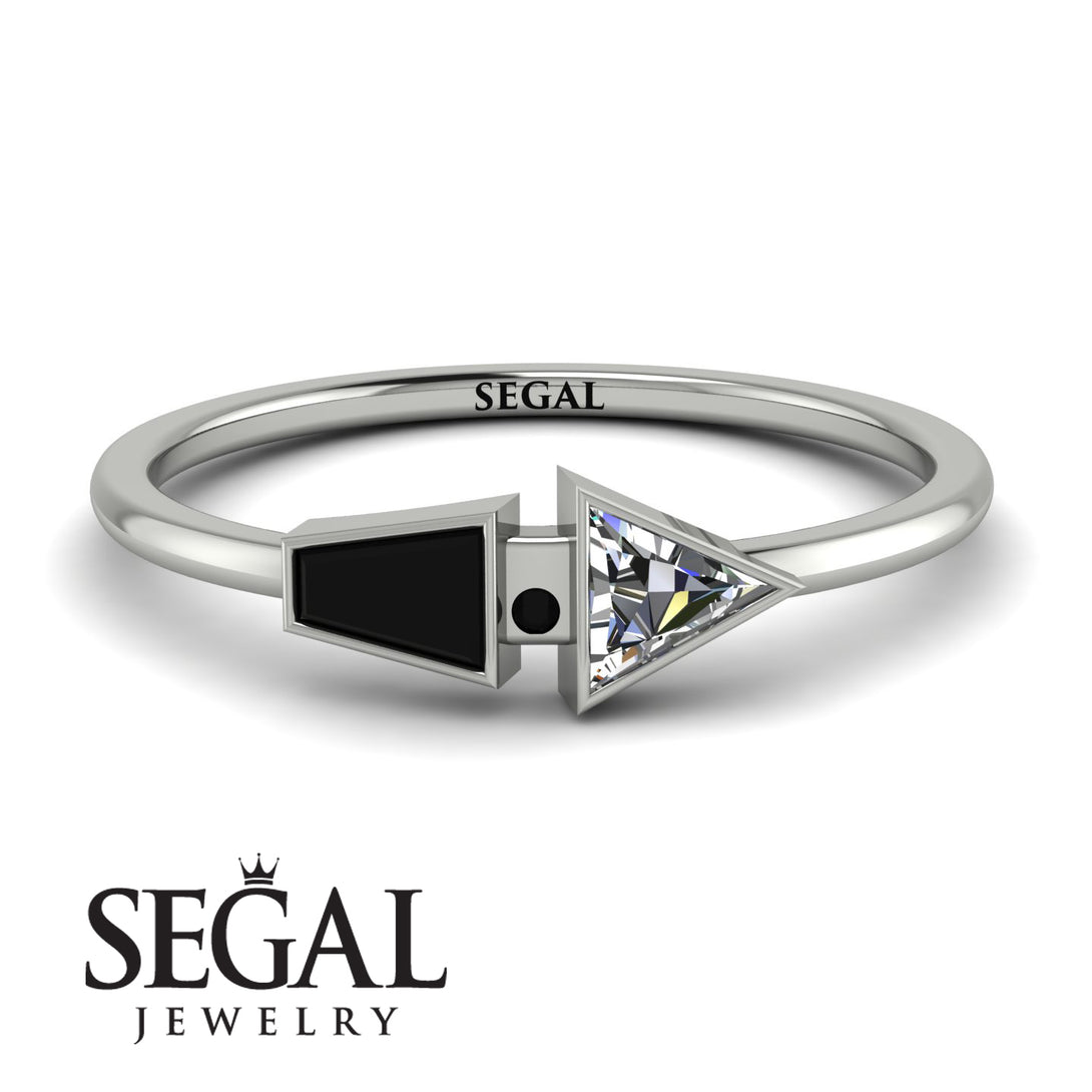 Geometrical Arrow Black Diamond Ring - Gracie No. 33