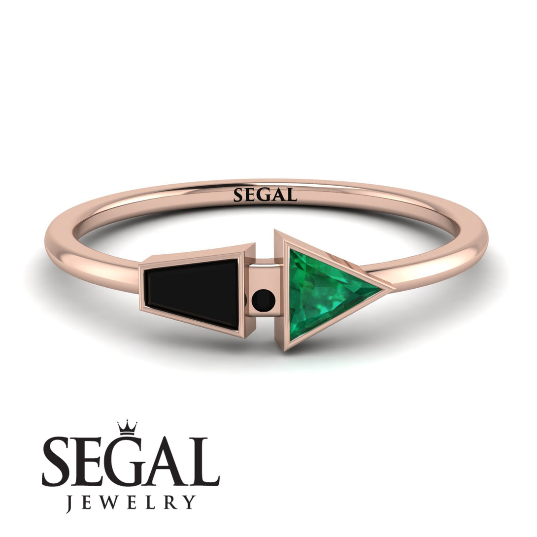 Geometrical Arrow Black Diamond Ring - Gracie No. 35