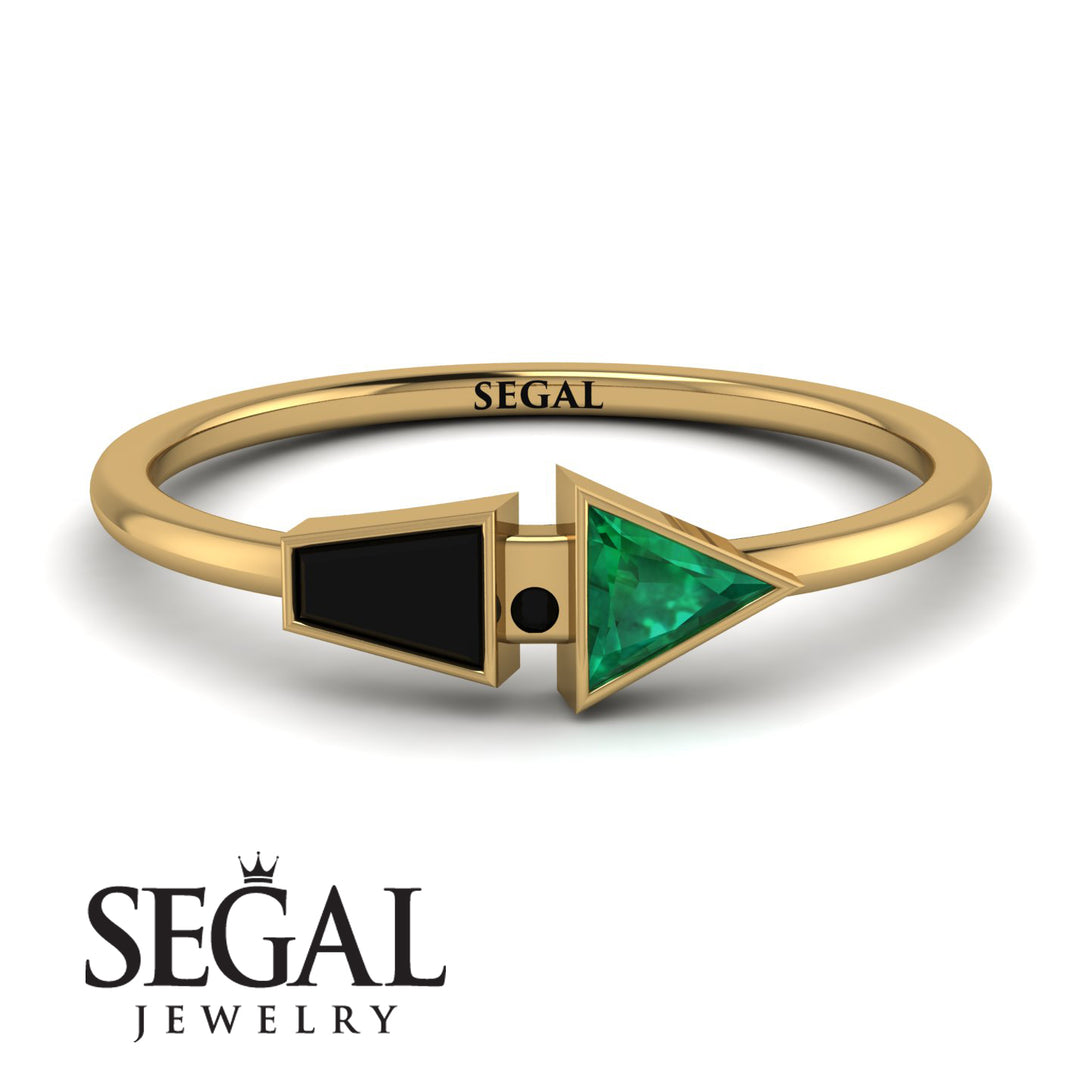 Geometrical Arrow Black Diamond Ring - Gracie No. 34