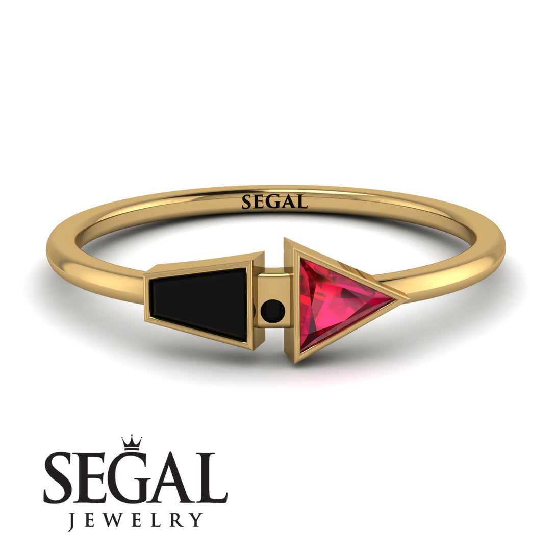 Geometrical Arrow Black Diamond Ring - Gracie No. 40