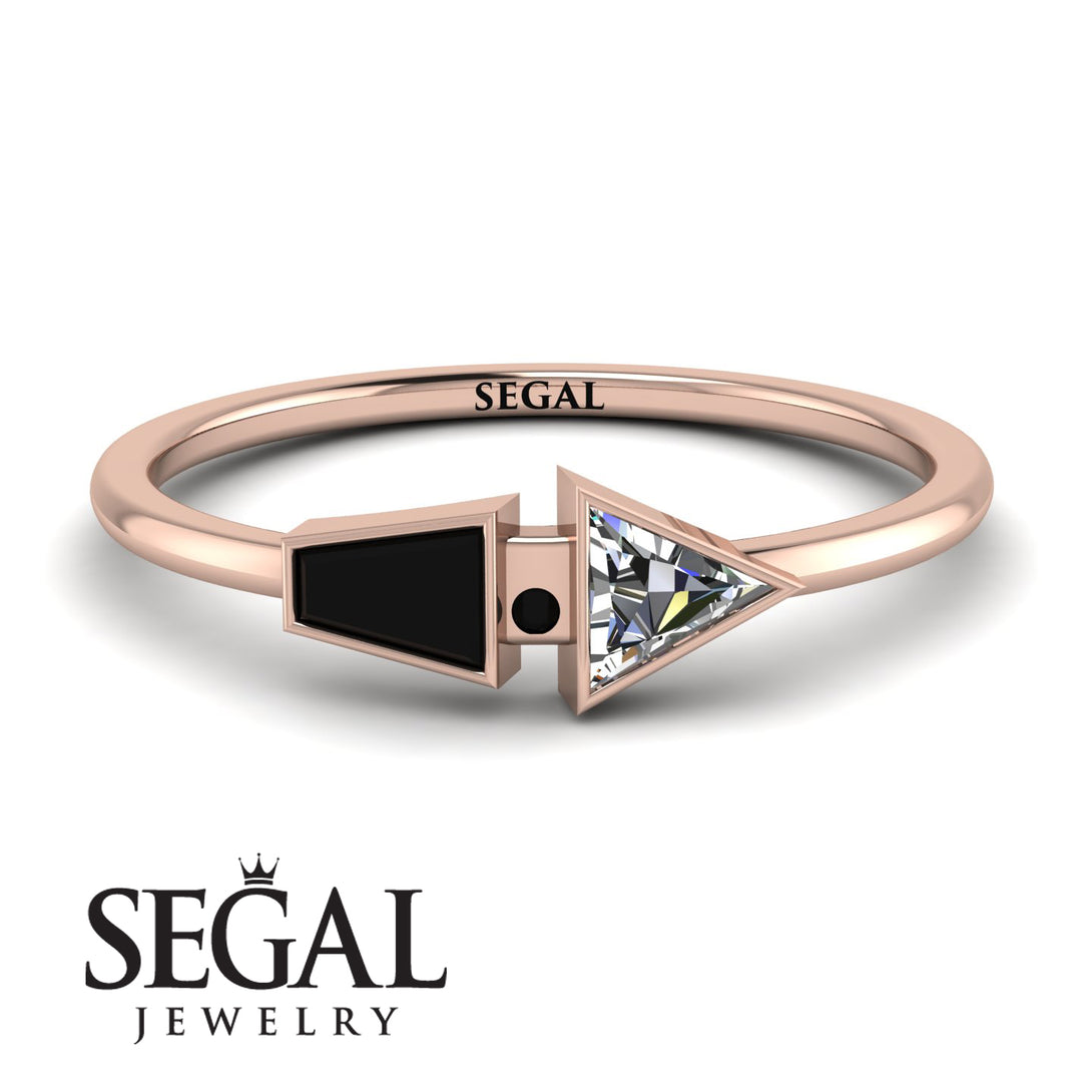 Geometrical Arrow Black Diamond Ring - Gracie No. 32