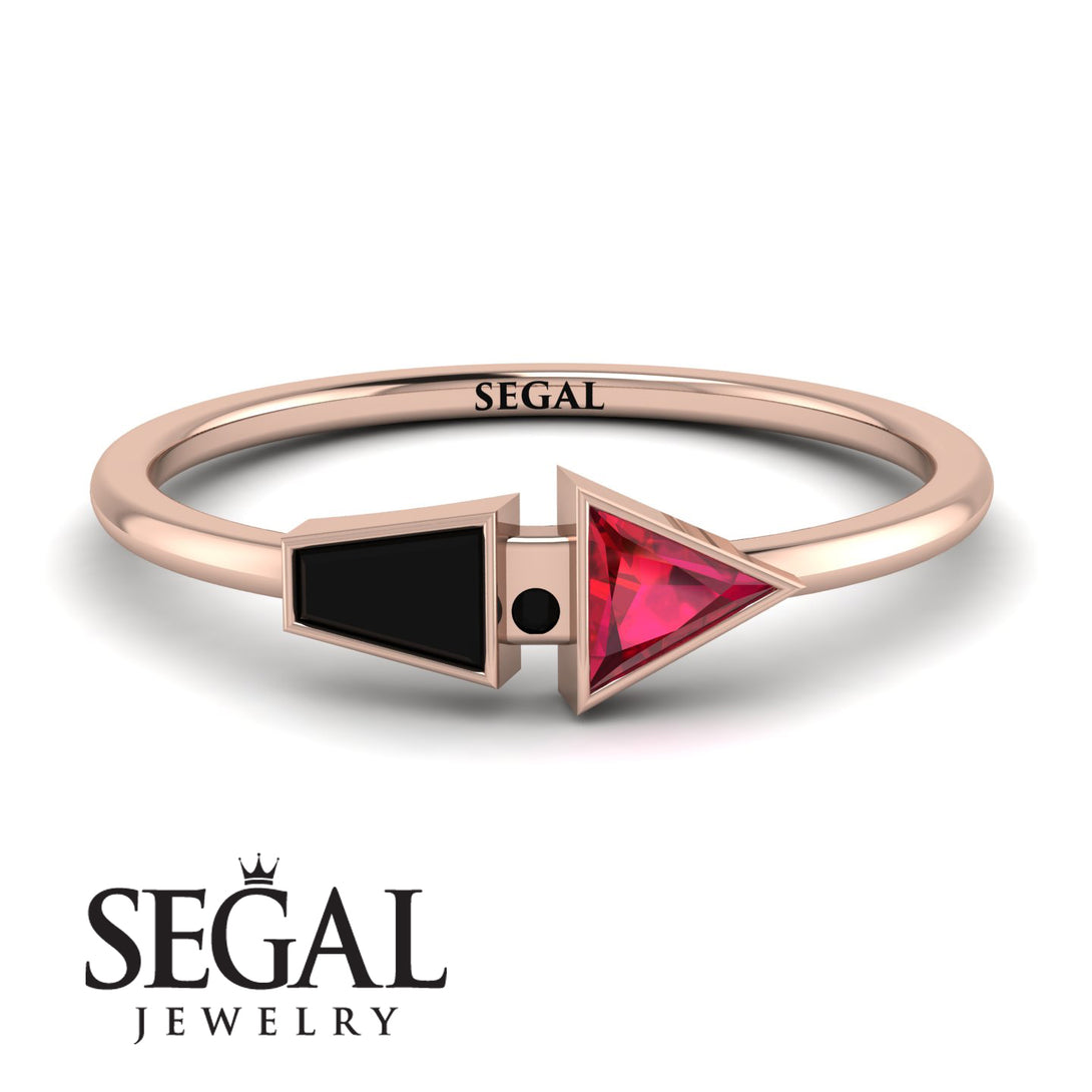 Geometrical Arrow Black Diamond Ring - Gracie No. 41