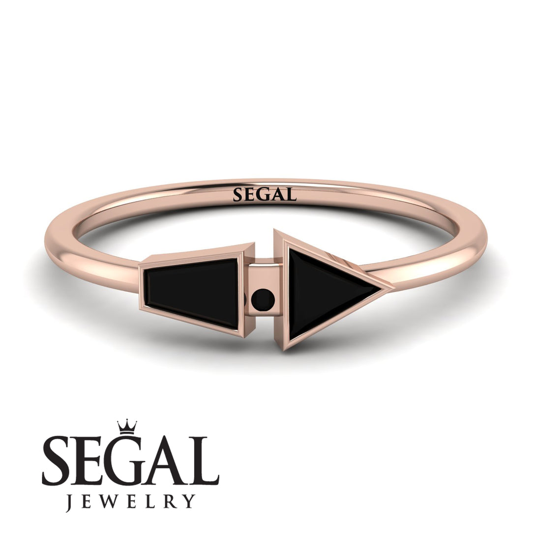 Geometrical Arrow Black Diamond Ring - Gracie No. 38
