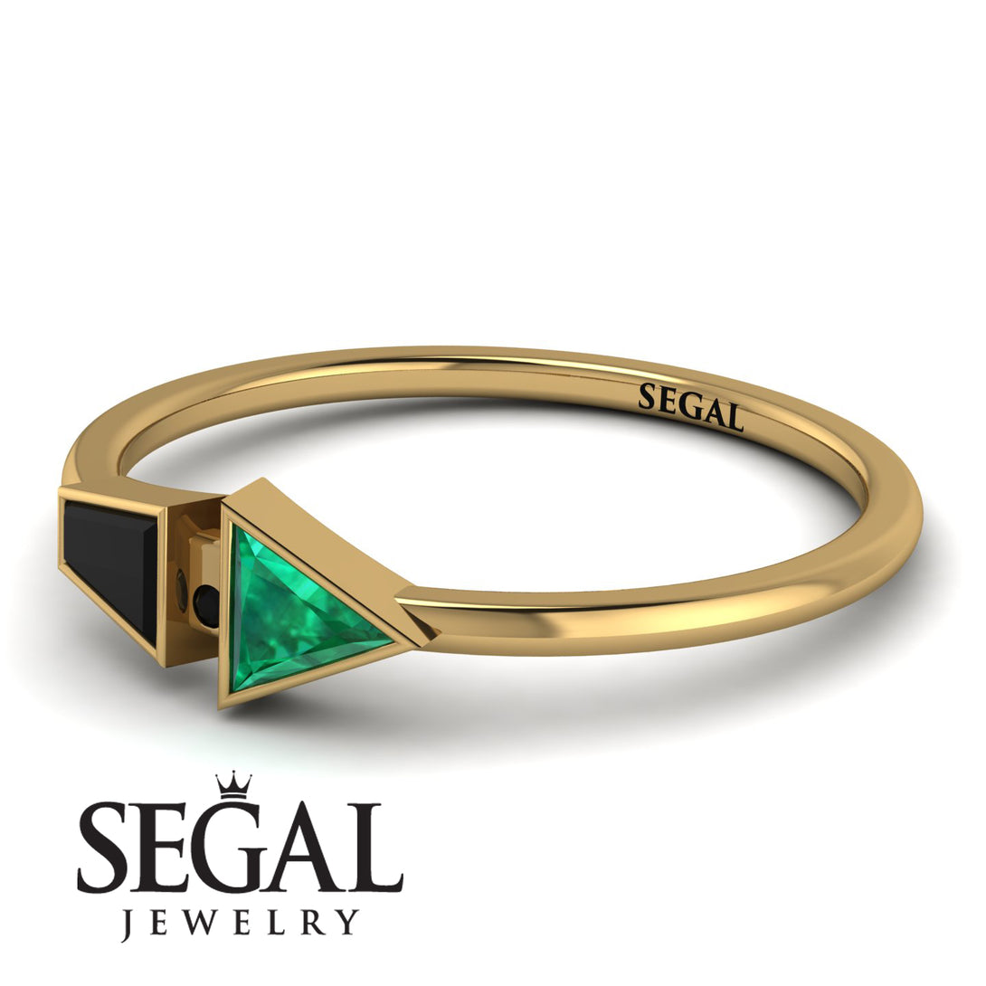 Geometrical Arrow Black Diamond Ring - Gracie No. 34