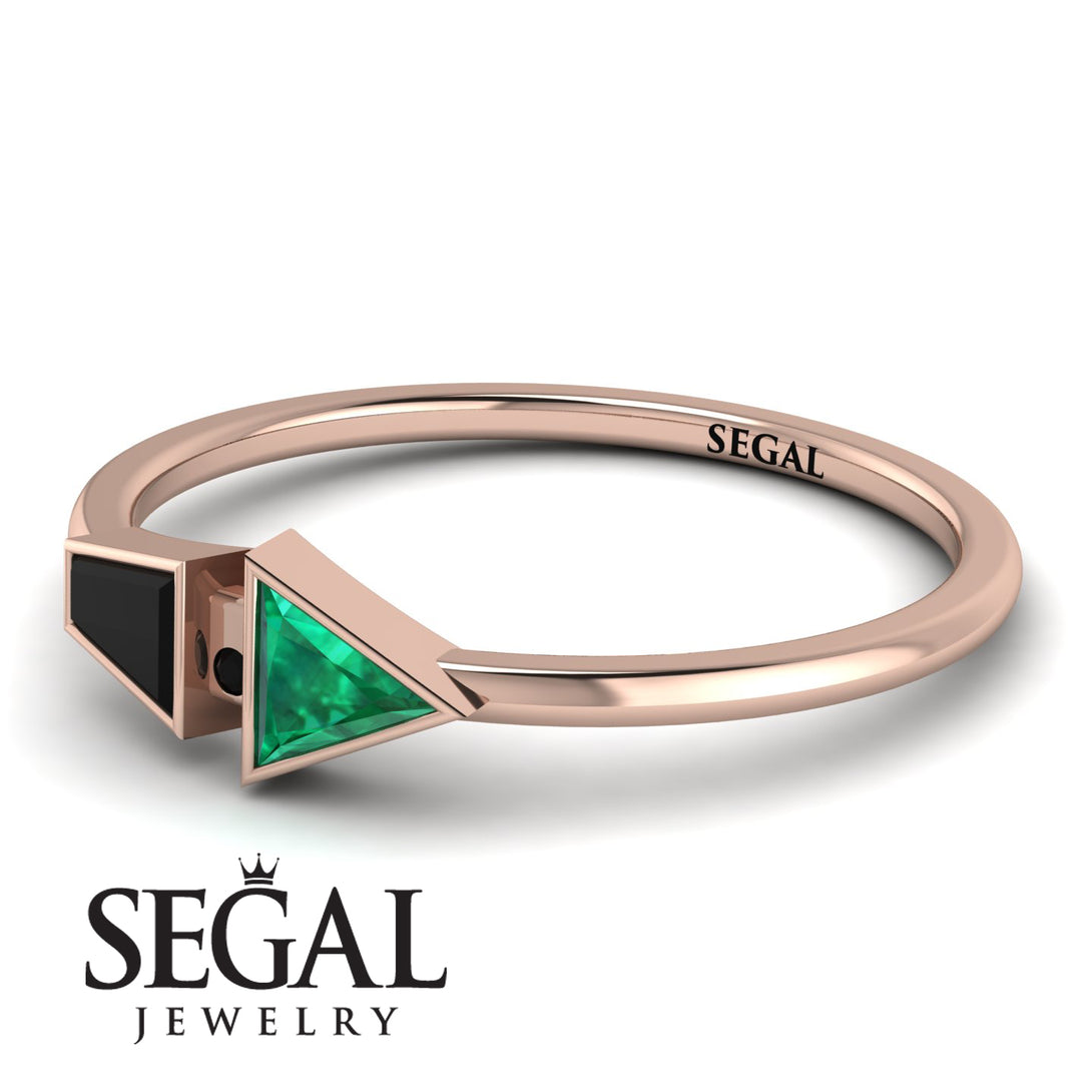 Geometrical Arrow Black Diamond Ring - Gracie No. 35