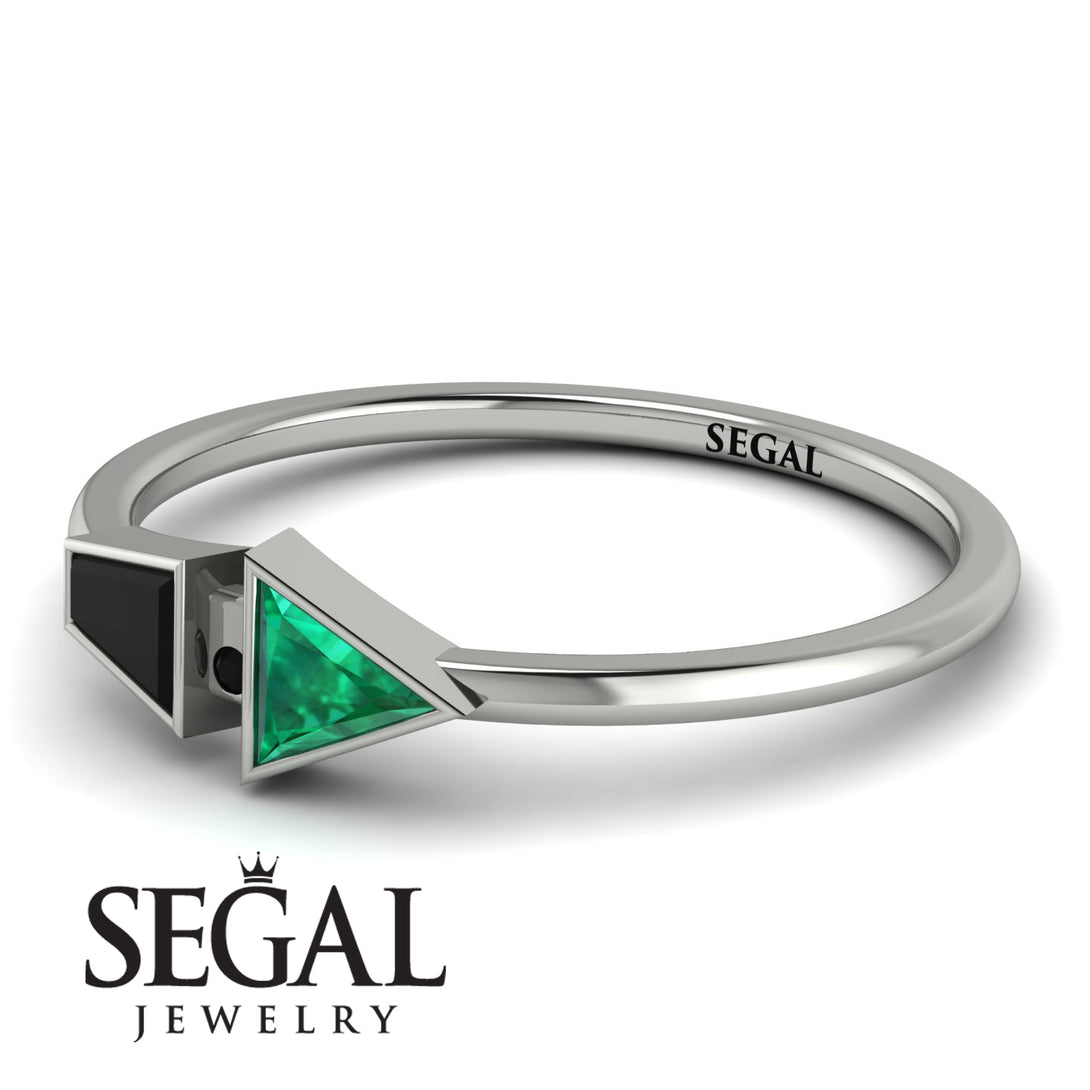 Geometrical Arrow Black Diamond Ring - Gracie No. 36