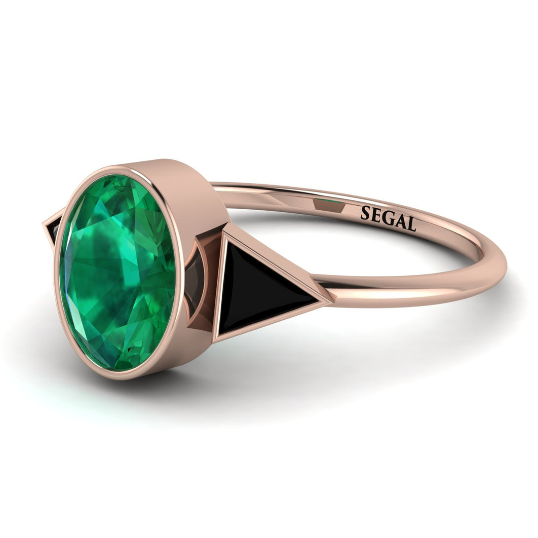 Geometrical Bezel Emerald Ring - Trinity No. 23